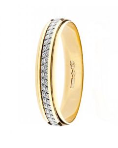 Timanttiset-kultakorut kultakihlasormus FD 73L3BC 9KT-185