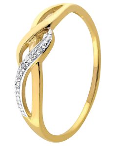 Timanttiset-timanttikorut timanttisormus keltakulta R00081475