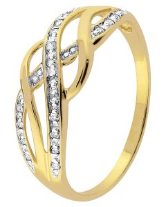 Timanttiset-timanttikorut timanttisormus keltakulta R00081913