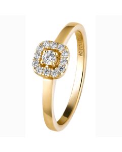 Romanssi Halo timanttisormus keltakulta 208-015 KK
